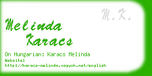 melinda karacs business card